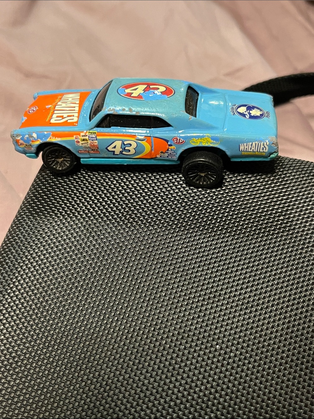 Die-Cast Race Car Toy - Blue and Orange #43 Wheaties Livery